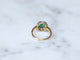 Bague 48 Bague marguerite ancienne émeraude colombienne et diamants en or jaune 18k et argent 58 Facettes