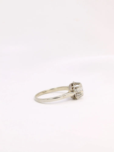 Bague 54 Solitaire ancien or platine diamant taille ancienne 58 Facettes J326