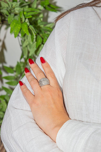 Bague 54 Bague Jonc Or blanc Diamant 58 Facettes 2841920CN