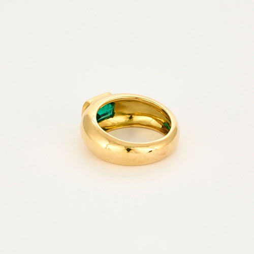 Bague 57 Bague or jaune émeraude (certificat) 58 Facettes 1