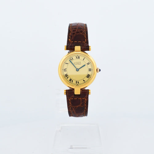 Montre Cartier - Montre Must Vendôme cadran lemon chiffres romains en vermeil 58 Facettes