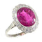 Bague 61 L'amour ardent incarné dans une bague de fiançailles vintage en rubellite 58 Facettes 21081-0285