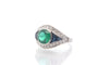 Bague 54 Bague art déco émeraude, saphirs et diamants en platine 58 Facettes 25727 25292