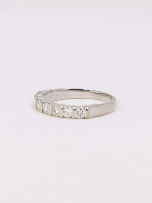 Bague 51 Alliance or blanc diamants 58 Facettes J363