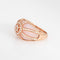 Bague Bague en or rose 14 carats, anneau large, sertie d'une opale rose et d'un diamant, taille 7. Bijou de luxe. 58 Facettes G14219