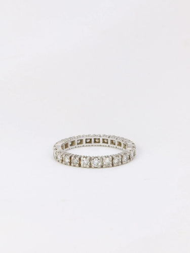 Bague 54 Alliance américaine en or blanc et diamants 1,15 ct 58 Facettes J58