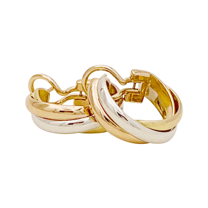 Boucles d'oreilles Cartier, "Trinity", trois ors.