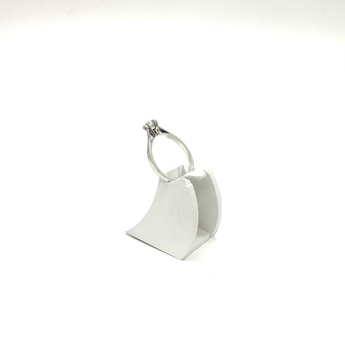 Solitaire or blanc et diamant