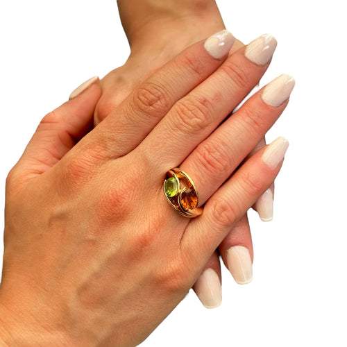 Bague 52 Bague Garel or jaune, péridot, citrine 58 Facettes 233