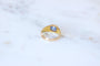Bague 56 Bague Jonc or jaune, saphir de Ceylan 1,30 Ct 58 Facettes