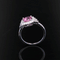 Bague 52 Bague saphir rose coussin et diamants 58 Facettes 24-153