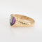 Bague Bague cœur en or jaune 14 carats, topaze bleue et améthyste, taille 6,5, bijou vintage 58 Facettes G13919