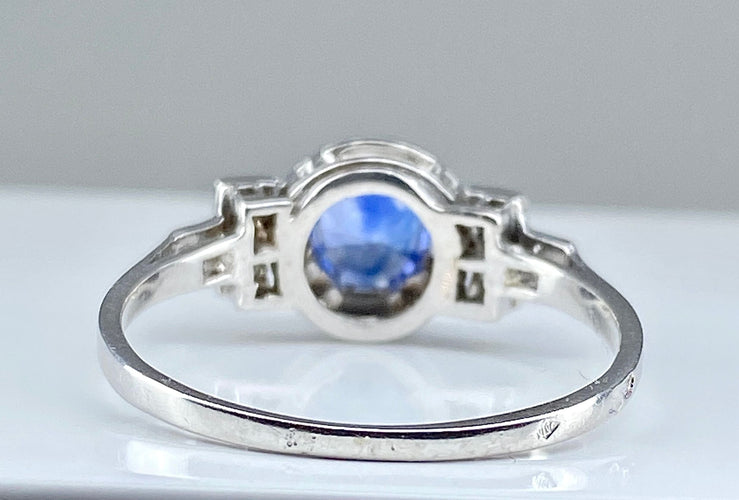 Bague 56 Bague saphir et diamants vers 1900 58 Facettes AB306