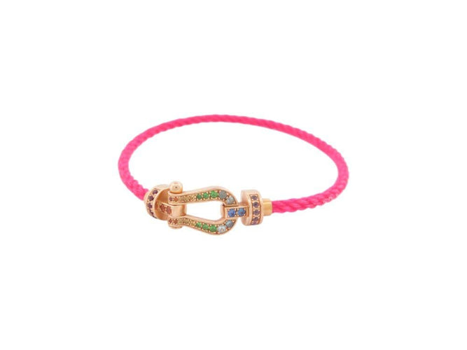 Bracelet bracelet FRED force 10 mm 0b0156 t15 rubis saphir or rose 18 carats 58 Facettes 269168