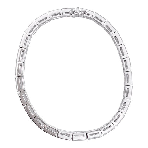 Bracelet Bracelet ligne, or blanc et diamants taille baguette. 58 Facettes 33416