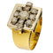 Bague 56.5 Bague en or jaune et blanc avec un diamant carré 58 Facettes G3863