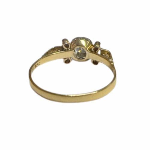 Bague 57 BAGUE ART DÉCO DES ANNÉES 1925-1930 EN OR 18 KT ET PLATINE AVEC DIAMANTS 58 Facettes DMAR12