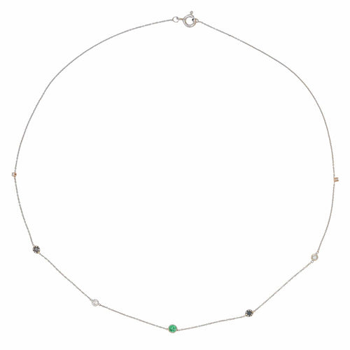 Collier Collier Or blanc Chrysoprase 58 Facettes 3028341CN