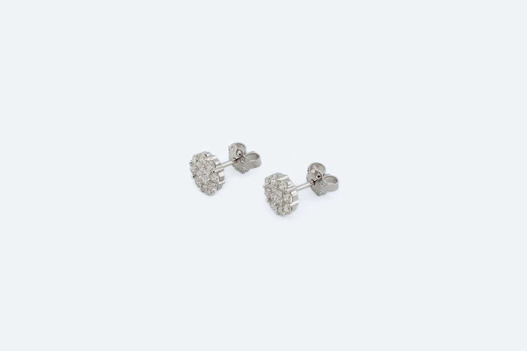Boucles d'oreilles Oro Bianco Margherite in oro bianco con diamanti 58 Facettes ORC33