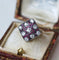 Bague ancienne Damier Diamants et Rubis Calibrés