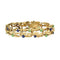 Bracelet moderniste en or jaune, chrysoprase et lapis-lazuli