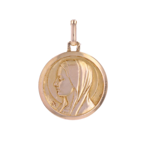 Pendentif Médaille Vierge or rose signée Grün 58 Facettes CVP189