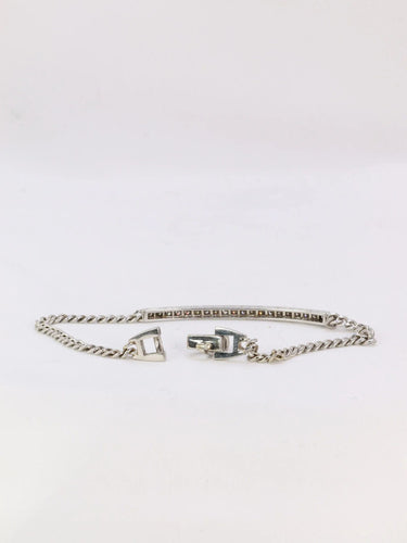 Collier Bracelet chaîne gourmette or blanc diamants 0,6 ct 58 Facettes J293