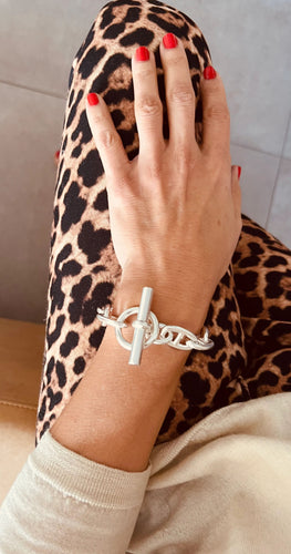 Bracelet Bracelet en argent de la maison Hermés modèle chaine d'ancre 58 Facettes 1