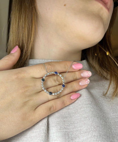 Pendentif Pendente Diamanti e Zaffiri, Anni '40 58 Facettes