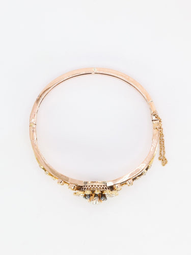 Bracelet Bracelet Napoléon III  fleur mobile or rose diamants taille ancienne 58 Facettes 1085.3