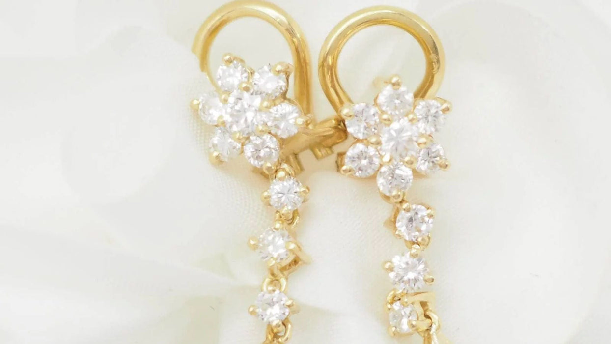 Boucles d'oreilles Boucles d'oreilles or jaune diamants perles de Tahiti 58 Facettes 32802