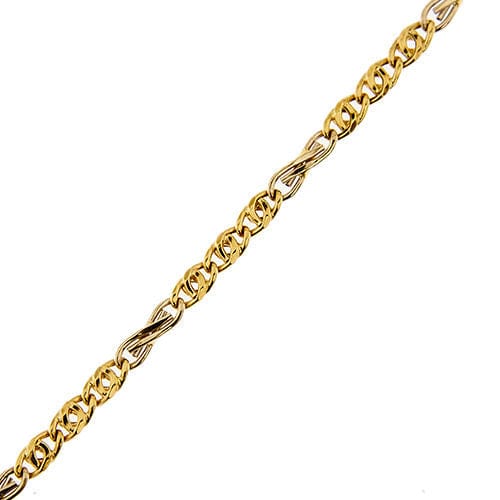 Bracelet homme en deux ors, maille oeil d'oiseau