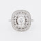 Bague 45.5 Bague de Fiançailles Style Art Déco Double Halo, Platine et Diamants 58 Facettes 346