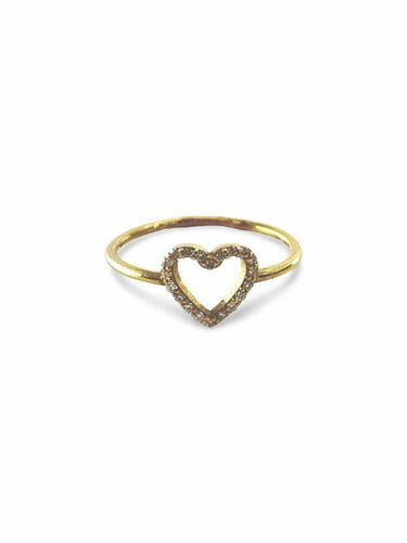 Bague Bague coeur or et diamants 58 Facettes