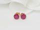 Boucles d'oreilles Puces d'oreilles en or jaune et rubis 58 Facettes BORub