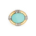 Bague 47 Bague or jaune diamant turquoise 58 Facettes G13578