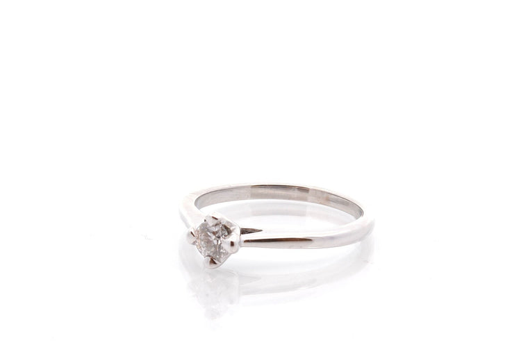 Bague 52 Solitaire diamant en or blanc 58 Facettes 26090