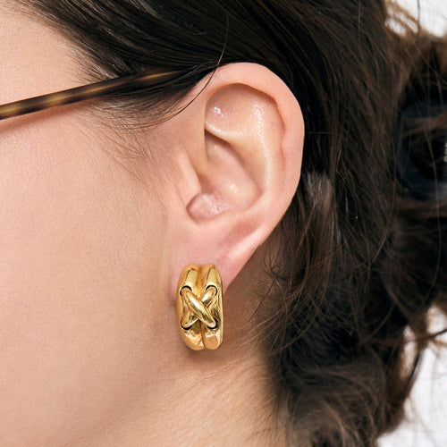 Boucles d'oreilles CHAUMET - Liens - Boucles d'oreilles or jaune 58 Facettes AUX1050