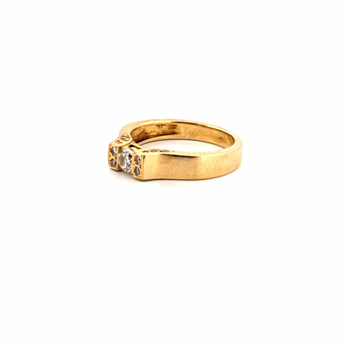 Bague 53 Solitaire Or Jaune Diamants 58 Facettes 13-GS30143-01