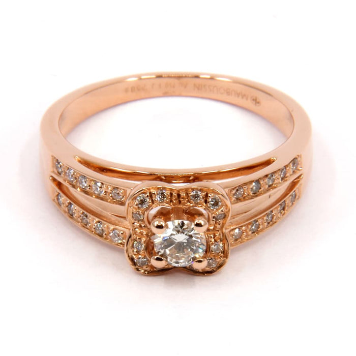 Bague MAUBOUSSIN - Bague Solitaire Chance of love n°2  or rose et diamant 58 Facettes O14-00264