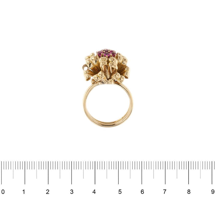 Bague 57 Bague bouquet avec rubis 58 Facettes 33247