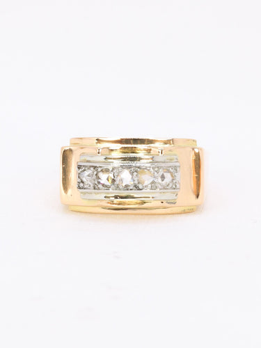 Bague 54 Bague pont or jaune diamants taille rose 58 Facettes 973