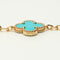 Bracelet Van Cleef & Arpels - EXTRA RARE Bracelet Vintage Alhambra 5 motifs turquoise et diamants 58 Facettes