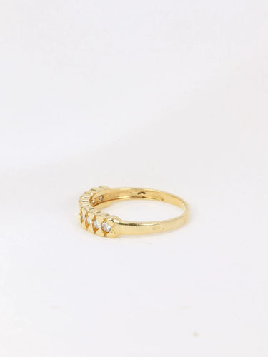 Bague 54 Demi-Alliance américaine en or jaune et diamants 0,18 ct 58 Facettes J103