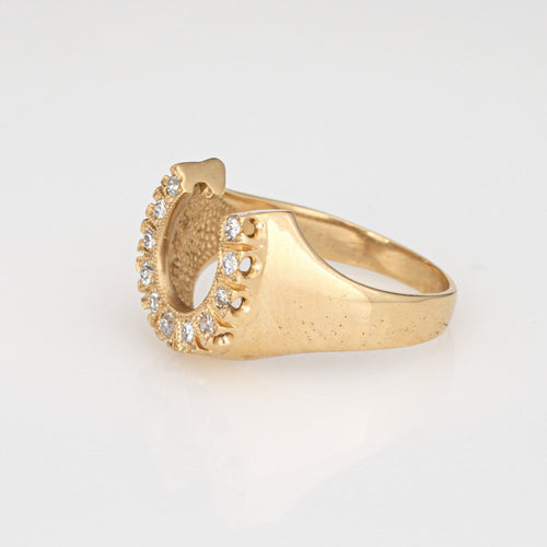 Bague 60 Bague fer à cheval vintage en diamant, bijou porte-bonheur 58 Facettes G14058