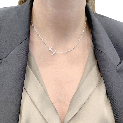 Collier Collier or blanc et diamants. 58 Facettes 33429