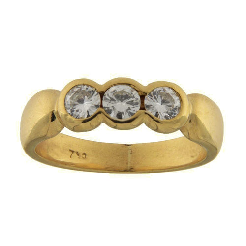 Bague 53.5 Bague trilogie en or jaune avec diamants 58 Facettes G3736