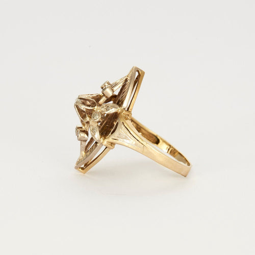 Bague 54 Bague marquise or jaune et blanc diamants 58 Facettes LMB-138