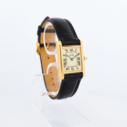 Montre Cartier - Montre Tank Must - Lemon roman dial - SM - Mint 58 Facettes