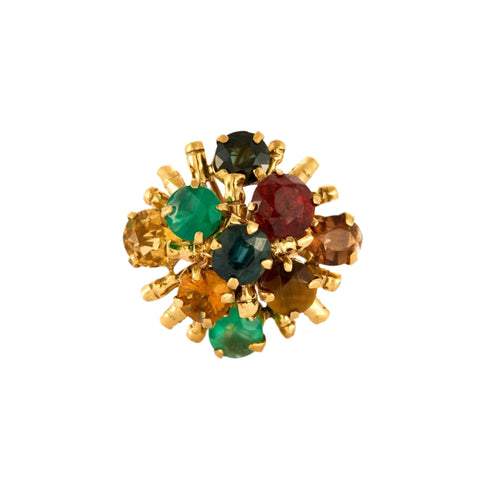 Bague Bague Cocktail or jaune citrine spinelle oeil de tigre saphir 58 Facettes LP947/BET